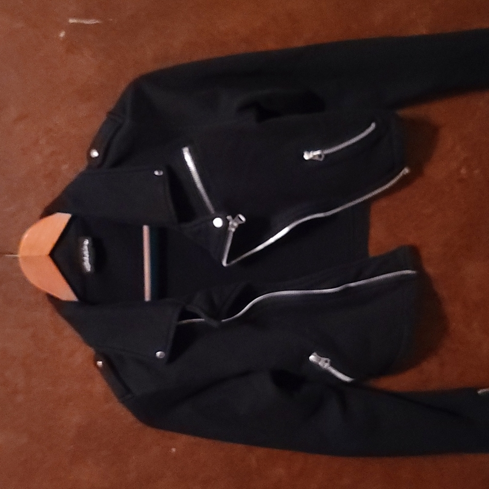 Seduction S Black crop Moto jacket